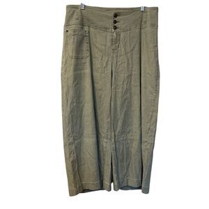 Sundance Sage Green Cropped Wide-Leg Pants